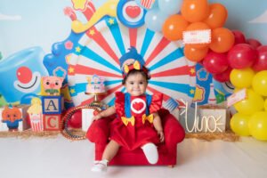 Retrato infantil con decoración de circo