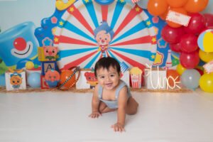 Retrato infantil con decoración de circo