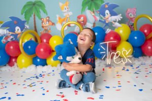 Sesión infantil con decoración de personajes de videojuegos